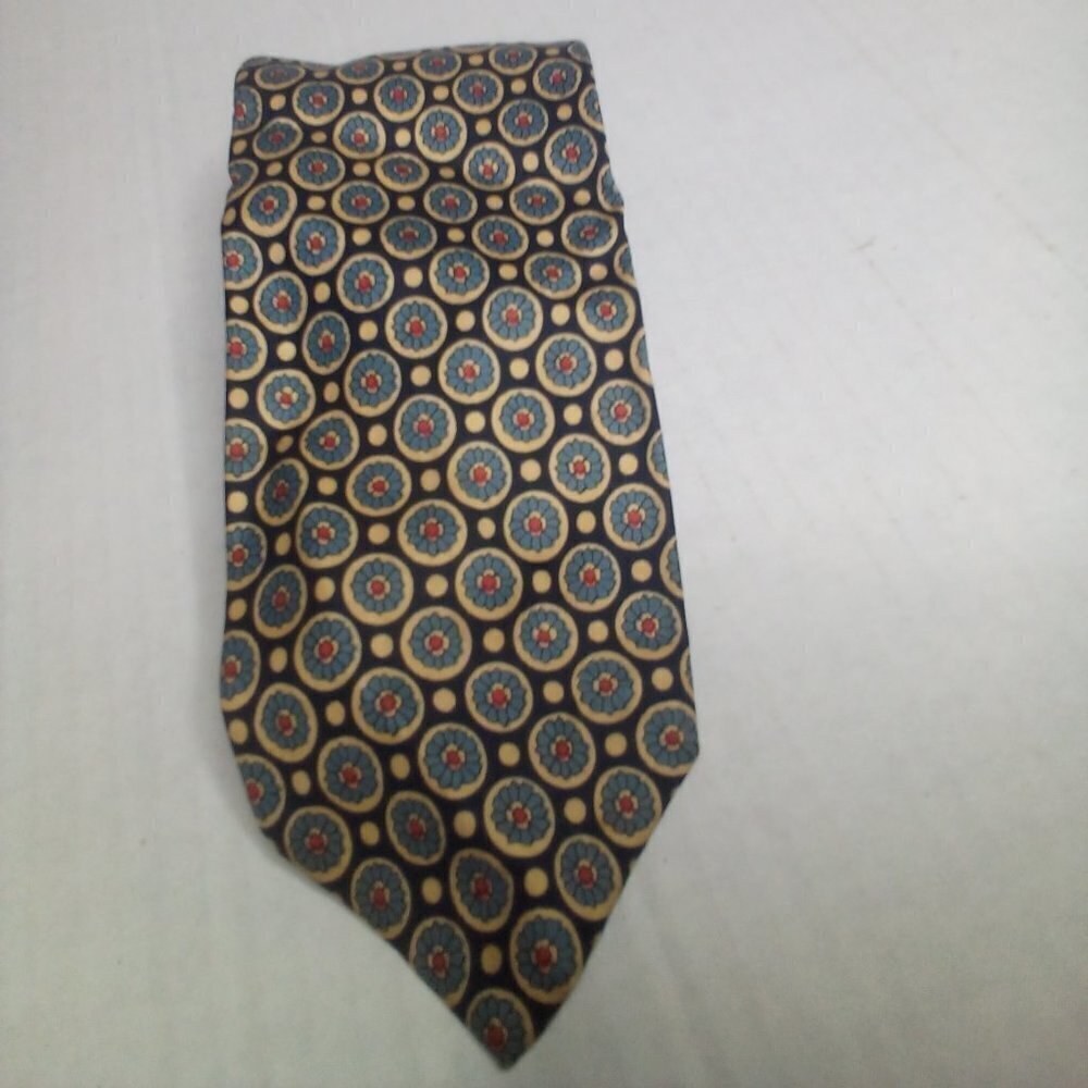 Styled For Renberg's Tulsa Tie Necktie Cotton Black Tan Blue